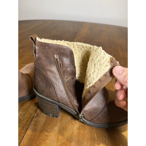 Blowfish Malibu Bootie Boots Faux Fur Zipper Cottage Brown Model 1707 Size 8.5 - Picture 6 of 14
